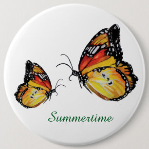 Badge Rond 15,2 Cm Papillon d'été dessin Insigne rond
