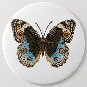 Badge Rond 15,2 Cm Papillon Pansy Bleu