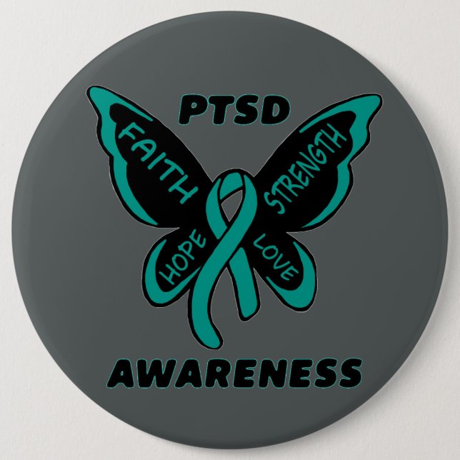 Badge Rond 15,2 Cm Papillon/sensibilisation...TSPT (Devant)
