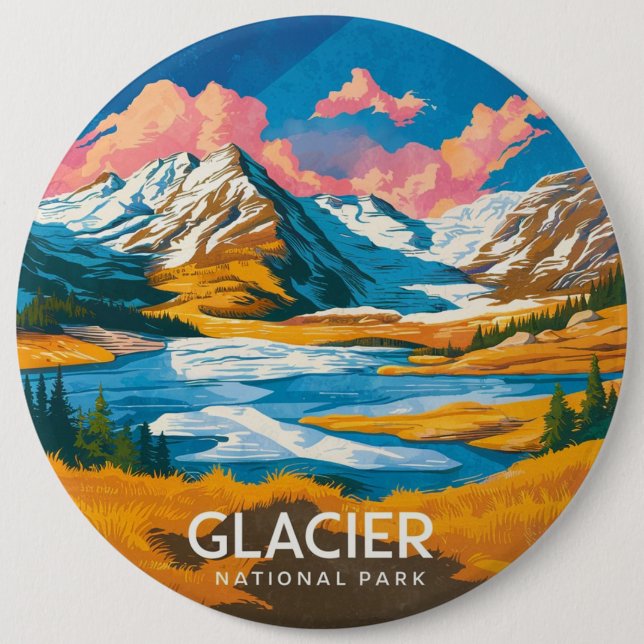 Badge Rond 15,2 Cm Parc national de Glacier (Devant)
