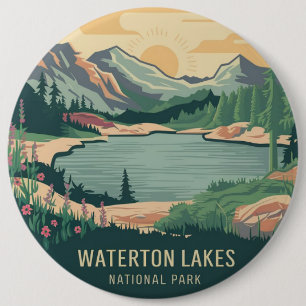 Badge Rond 15,2 Cm Parc national des lacs Waterton