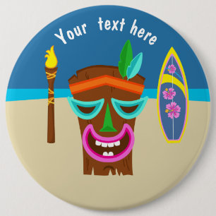 Badge Rond 15,2 Cm Parti Enfants Hawaiian Luau Personnalisé