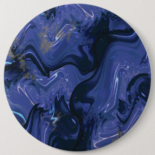 Badge Rond 15,2 Cm Parties scintillant bleue Galaxy Swirl Abstrait Mo