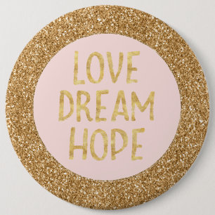 Badge Rond 15,2 Cm Parties scintillant Glam Gold Sparkle Glitz Love D