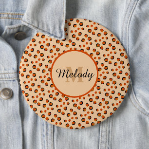 Badge Rond 15,2 Cm Pastel & Gold cheetah Poster de animal Monogram
