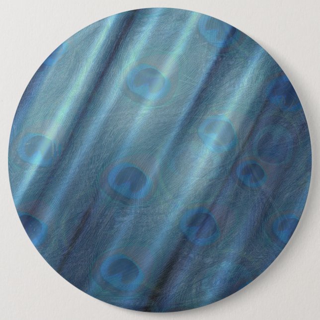 Badge Rond 15,2 Cm Peacocks & Emerald Green Soie métallique (Devant)