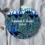 Badge Rond 15,2 Cm Peacocks vintages Embrasser les cadeaux de mariage<br><div class="desc">Peacocks vintages Embrasser les cadeaux de mariage</div>