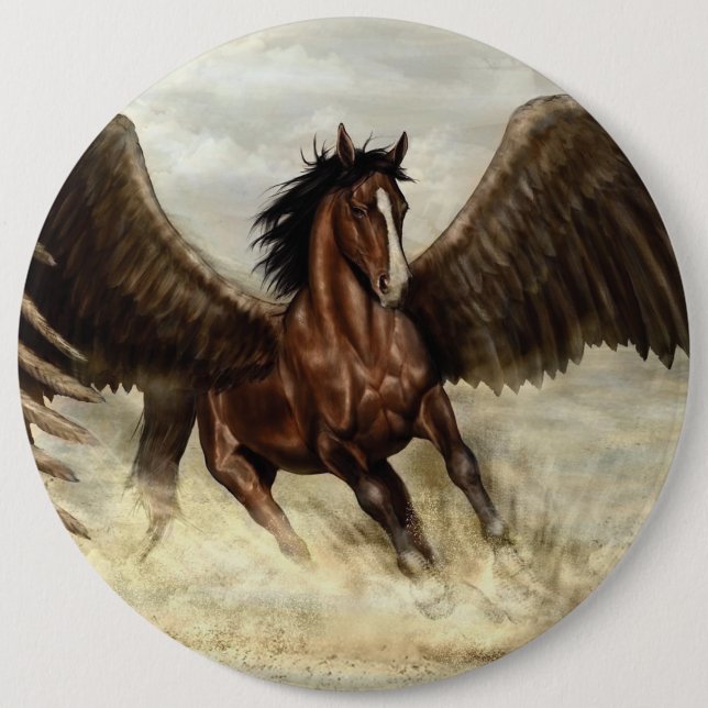 Badge Rond 15,2 Cm Pégase ailé (Devant)