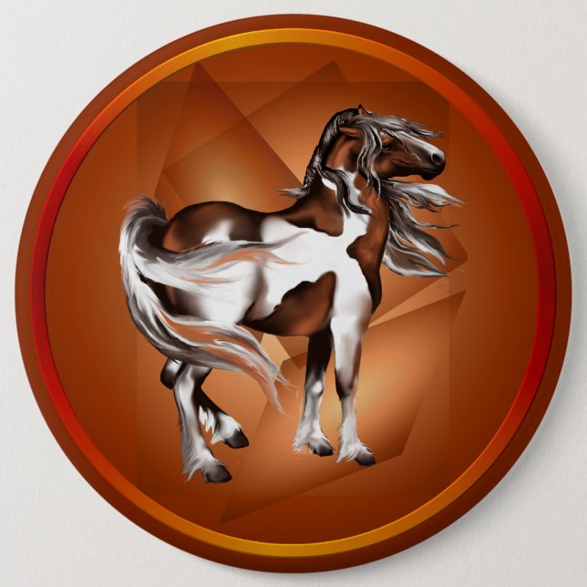 Badge Rond 15,2 Cm Peignez le bouton (Devant)