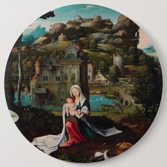 Badge Rond 15,2 Cm Peinture à l'huile amour mur en bois (Devant)