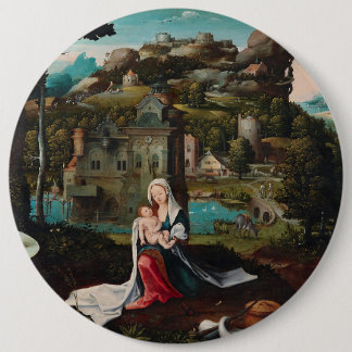 Badge Rond 15,2 Cm Peinture à l'huile amour mur en bois