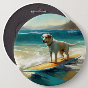 Badge Rond 15,2 Cm Peinture de Surf sur Plage de Berger Anatolien