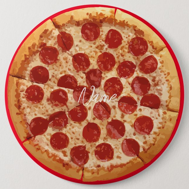 Badge Rond 15,2 Cm Pepperoni Pizza Thunder_Cove (Devant)