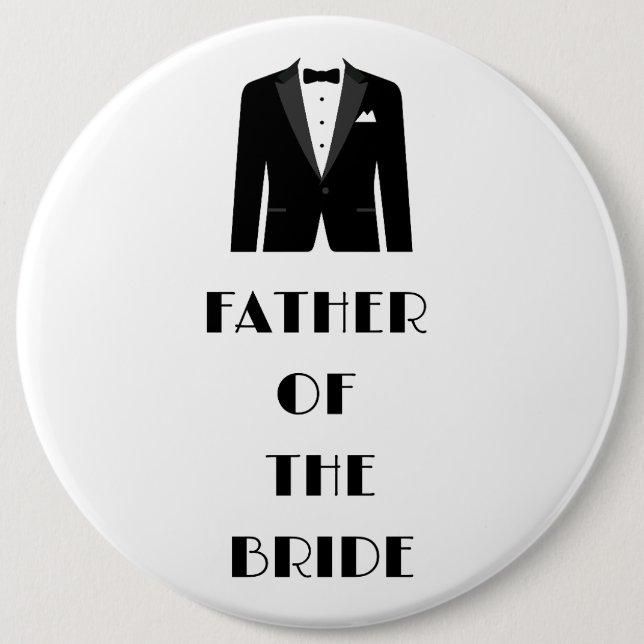Badge Rond 15,2 Cm Père de la mariée (Devant)