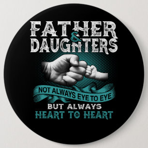 Badge Rond 15,2 Cm Père Fille Toujours Coeur À Coeur Cadeau Pour Papa