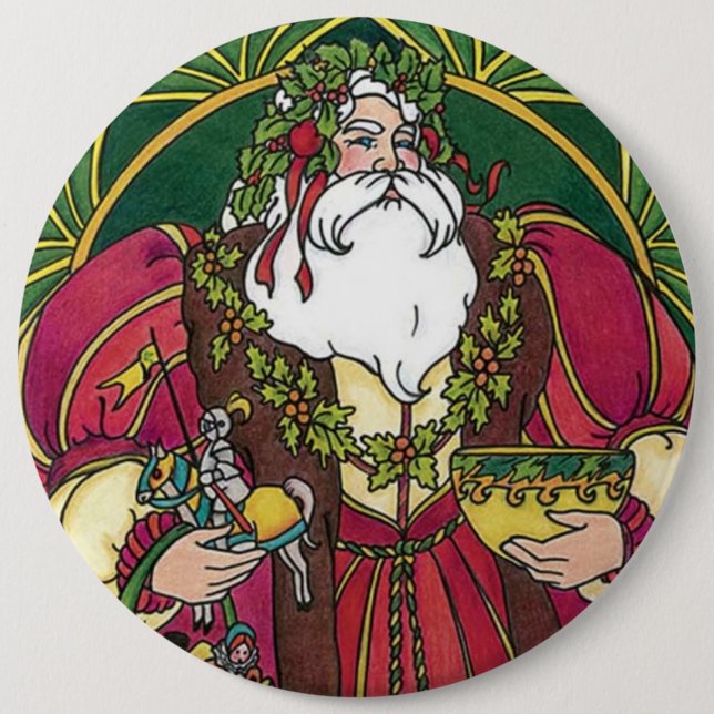 Badge Rond 15,2 Cm Père Noël ancien (Devant)