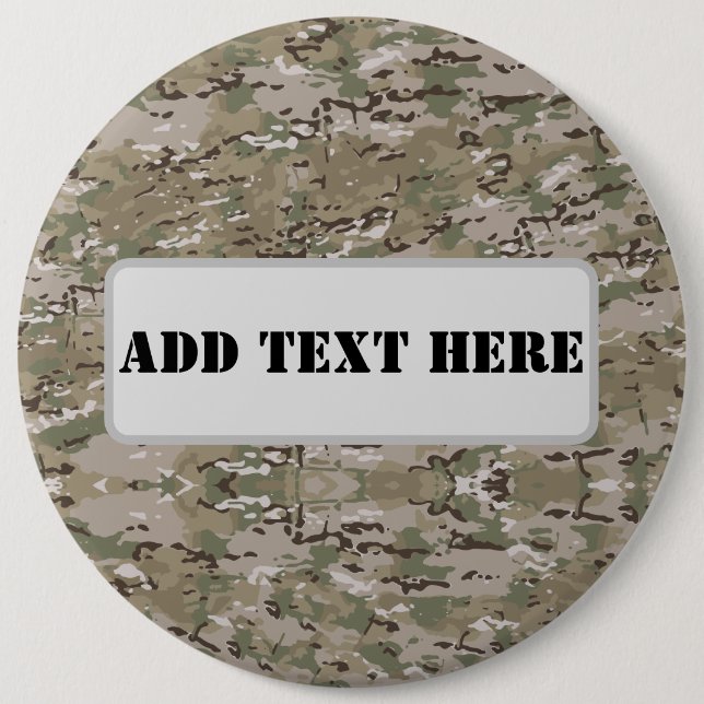 Badge Rond 15,2 Cm Personalized Tactical Military Camo (Devant)