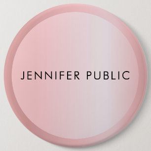 Badge Rond 15,2 Cm Personnaliser Rose or Monogramme Modèle élégant