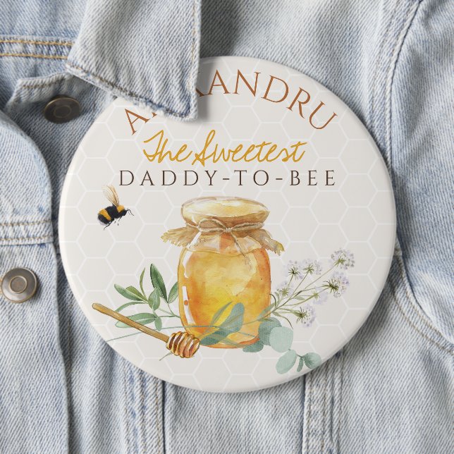 Badge Rond 15,2 Cm Petit Baby shower de miel doux (En situation)