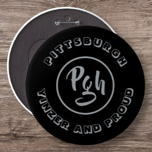 Badge Rond 15,2 Cm Pgh Yinzer Collectif Vintage Garment Stee Metal