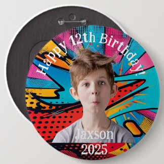 Badge Rond 15,2 Cm Photo Anniversaire Dessin de dessin Colossal 6" Pi