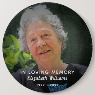 Badge Rond 15,2 Cm Photo Personnalisée Dans Loving Memory Célébration