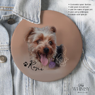 Badge Rond 15,2 Cm Photo personnalisée Yorkshire Terrier Dog