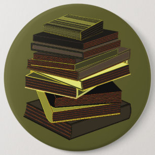 Badge Rond 15,2 Cm Pile de livres - vert