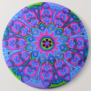 Badge Rond 15,2 Cm Pin bleu de broche de bijoux de bouton de mode de