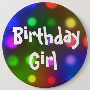 Badge Rond 15,2 Cm Pin de bouton de fille d'anniversaire