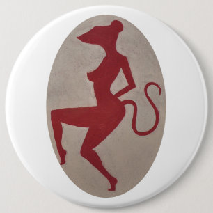 Badge Rond 15,2 Cm Pin rouge de rat