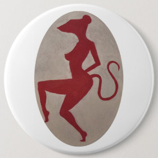 Badge Rond 15,2 Cm Pin rouge de rat