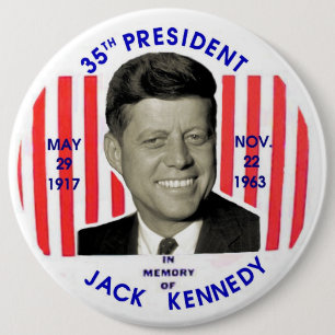 Badge Rond 15,2 Cm Pinback de mémorial de Jack Kennedy