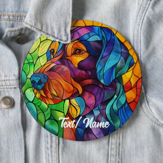 Badge Rond 15,2 Cm Pinceau de design de peinture pour chien de compag