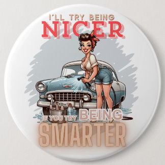 Badge Rond 15,2 Cm Pinup Lady Vintage COLOSSAGE 6 pouces Pins photo
