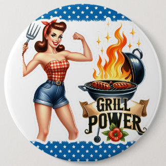 Badge Rond 15,2 Cm Pinup Lady Vintage COLOSSAGE 6 pouces Pins photo