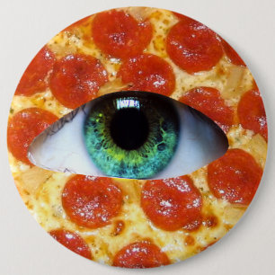 Badge Rond 15,2 Cm Pizza d'Illuminati