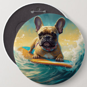 Badge Rond 15,2 Cm Plage de Bulldog