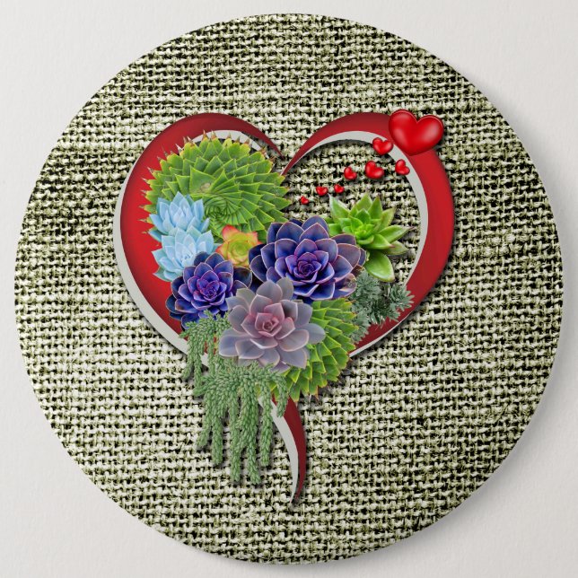 Badge Rond 15,2 Cm Plante de jardin pour les amateurs de succulents (Devant)