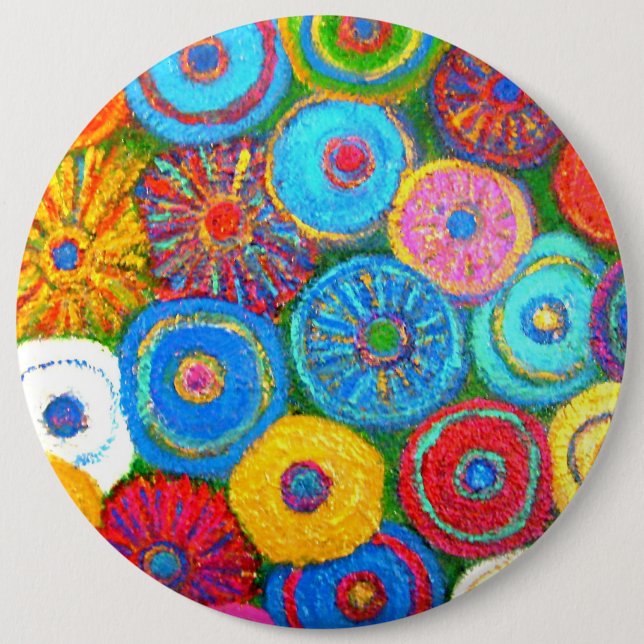 Badge Rond 15,2 Cm Plein bouton de cercle (Devant)