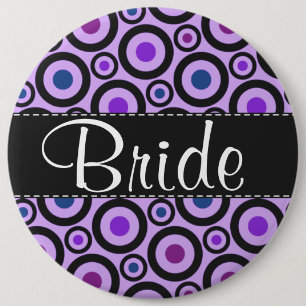 Badge Rond 15,2 Cm Pointe Polka violet tendance