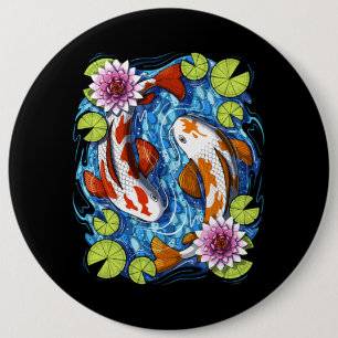 Badge Rond 15,2 Cm Poisson japonais Koi
