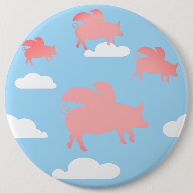 Badge Rond 15,2 Cm Porcs volants lunaires (Devant)
