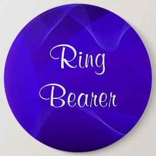 Badge Rond 15,2 Cm Porteur Bague Bleue Vagues