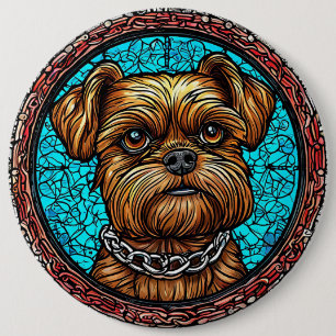 Badge Rond 15,2 Cm Portrait de chien mignon