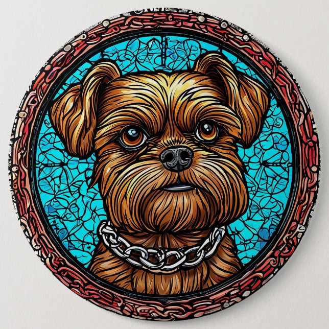 Badge Rond 15,2 Cm Portrait de chien mignon (Devant)