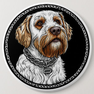 Badge Rond 15,2 Cm Portrait de chien mignon