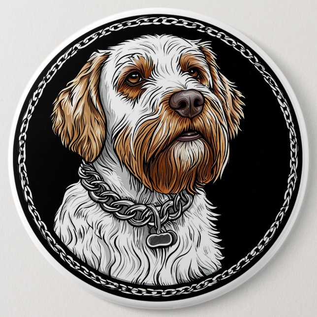 Badge Rond 15,2 Cm Portrait de chien mignon (Devant)