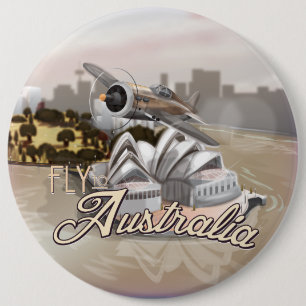 Badge Rond 15,2 Cm Poster Voyage vintage vers Australie