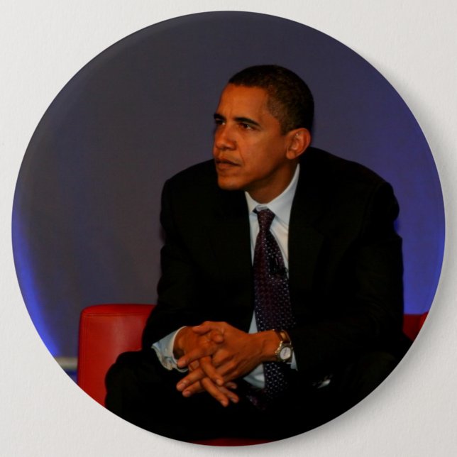 Badge Rond 15,2 Cm Président Barack Obama (Devant)